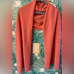 Repeat 100% cashmere scarf pink/coral